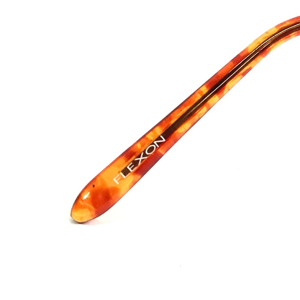 Flexon Eyeglasses Frames 651 COFFEE Brown Oval Half Rim Titanium 49-18-130